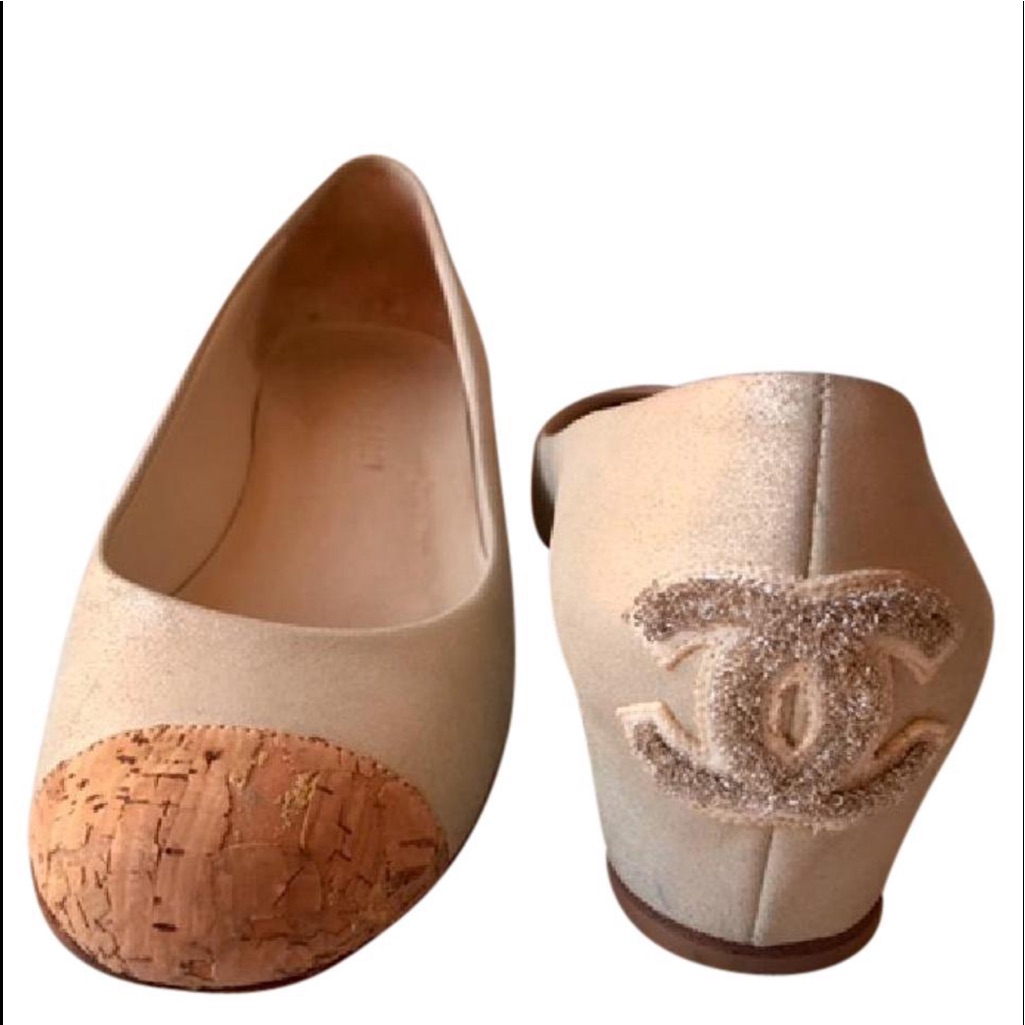 Chanel Closed Toe Hidden Wedges Pumps